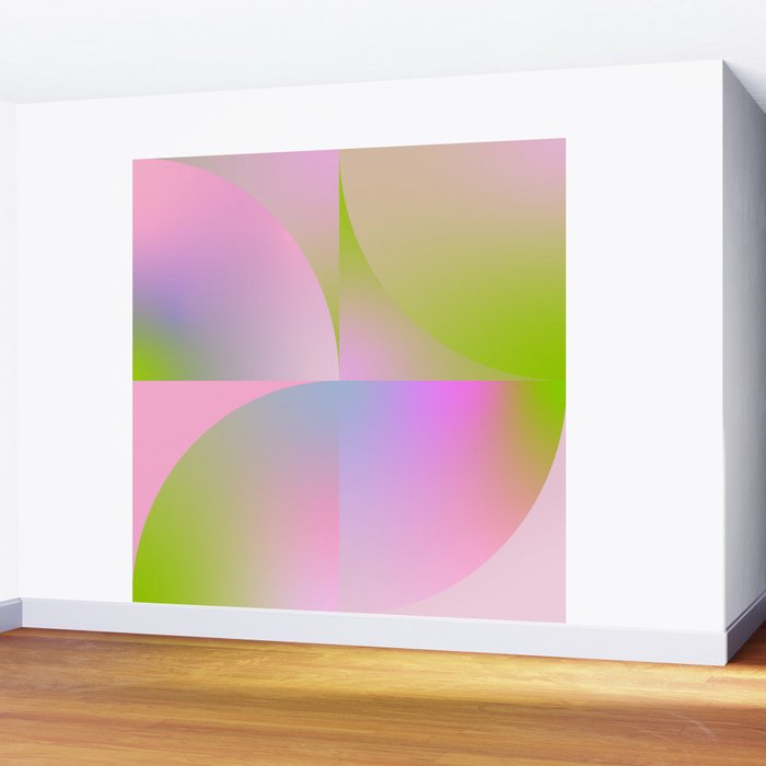 summer pastel gradient shape 1 Wall Mural Gallery Image 2