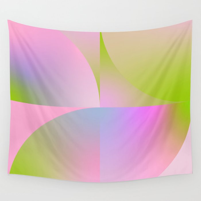 summer pastel gradient shape 1 Wall Tapestry Gallery Image 4
