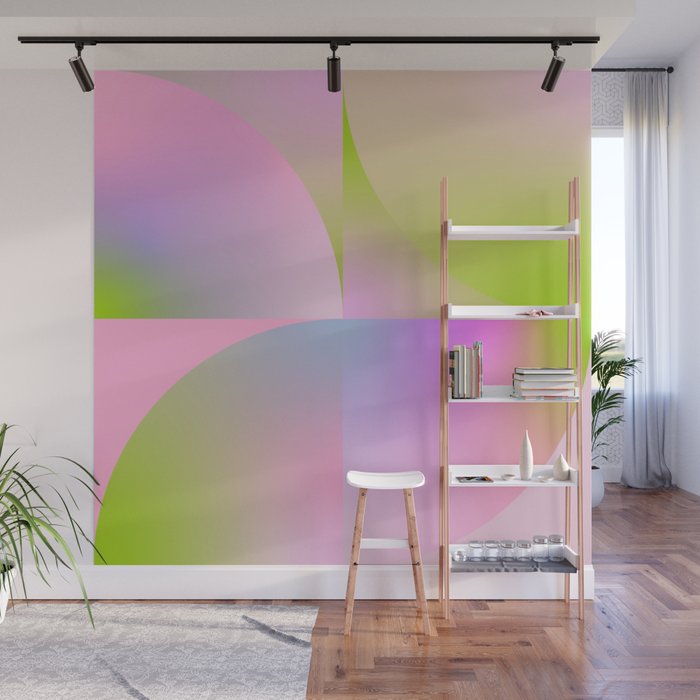 summer pastel gradient shape 1 Wall Mural Gallery Image 1