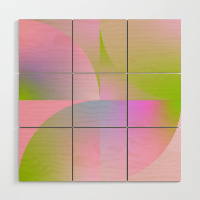 summer pastel gradient shape 1 Wood Wall Art Gallery Image 1