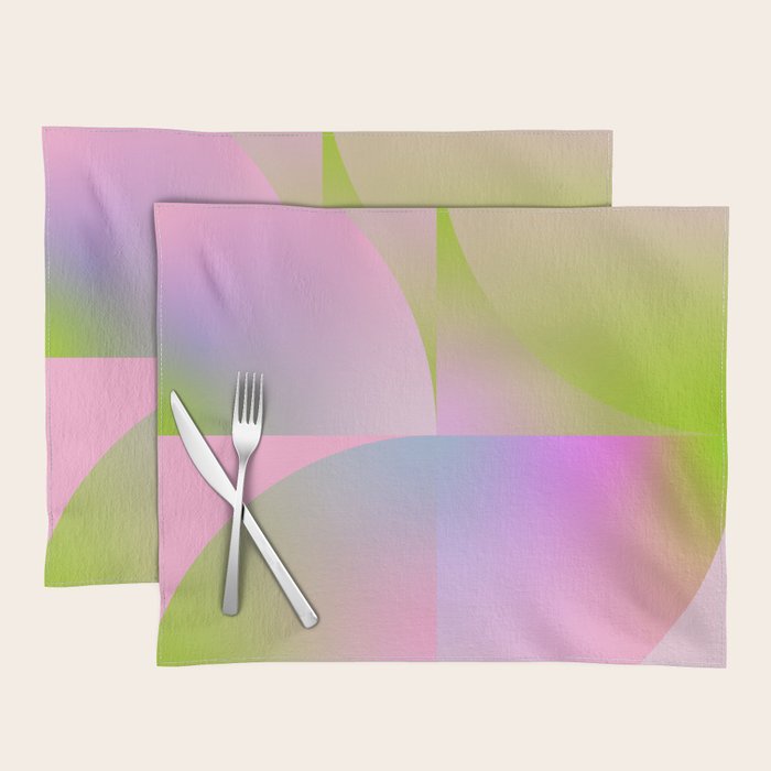 summer pastel gradient shape 1 Placemat Gallery Image 1