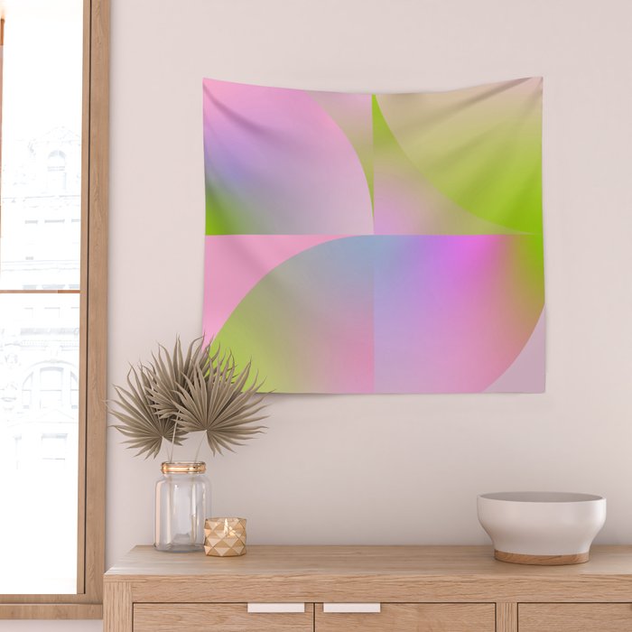 summer pastel gradient shape 1 Wall Tapestry Gallery Image 2