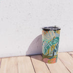 colorful monstera leaves Travel Mug Gallery Image 4