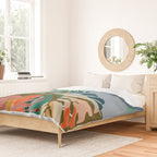 colorful monstera leaves Duvet Cover Gallery Image 2