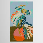 colorful monstera leaves Tablecloth Gallery Image 2