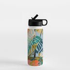 colorful monstera leaves Water Bottle Gallery Image 1
