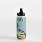 colorful monstera leaves Water Bottle Gallery Image 2