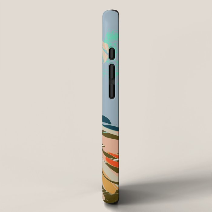 colorful monstera leaves iPhone Case Gallery Image 2