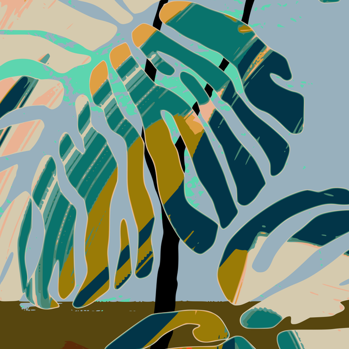 colorful monstera leaves Coffee Mug Gallery Image 2