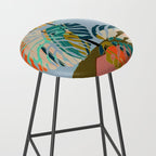 colorful monstera leaves Stool Gallery Image 2