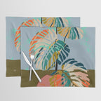 colorful monstera leaves Placemat Gallery Image 1