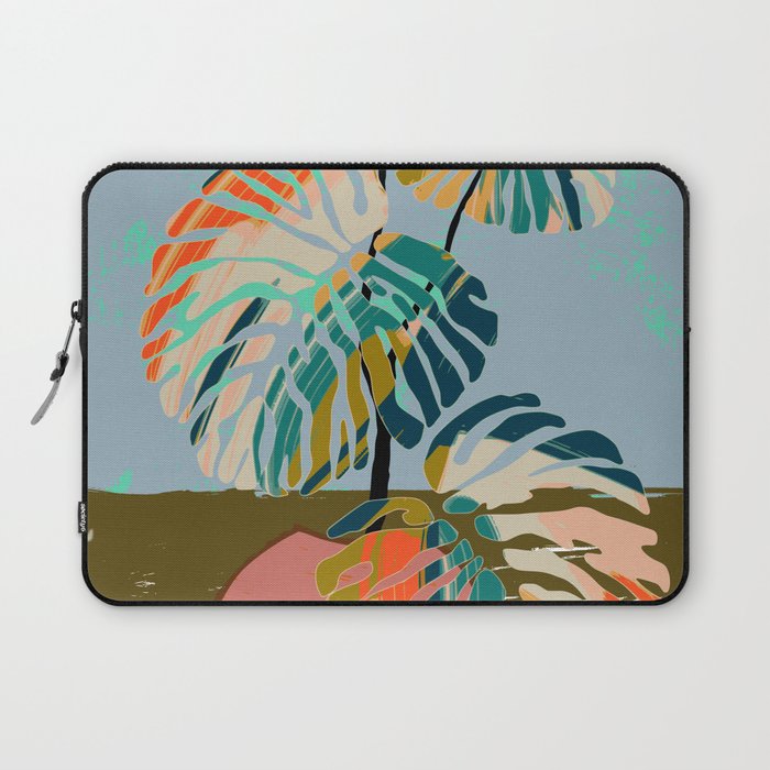 colorful monstera leaves Laptop Sleeve Gallery Image 1
