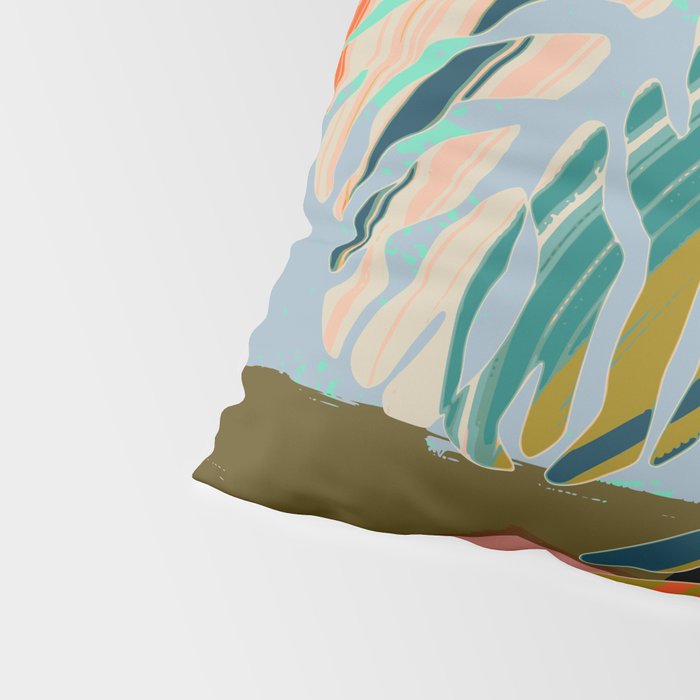colorful monstera leaves Pillow Sham Gallery Image 4