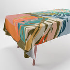 colorful monstera leaves Tablecloth Gallery Image 1