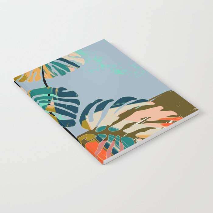 colorful monstera leaves Notebook Gallery Image 2
