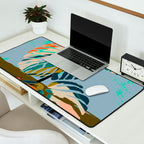colorful monstera leaves Desk Mat Gallery Image 2
