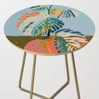 colorful monstera leaves Side Table Gallery Image 2