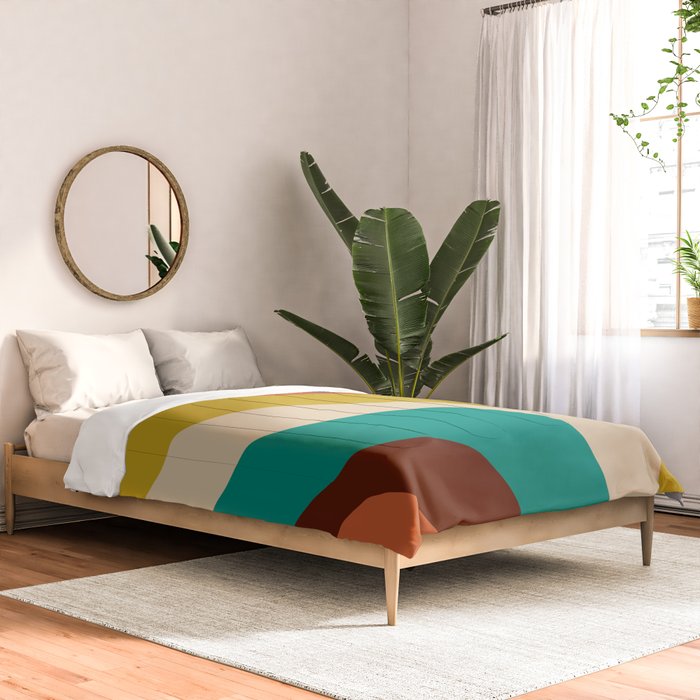 Retro Organic Forms Contemporary Modern Abstract Pattern in Mid Mod Colors Comforter Gallery Image 2