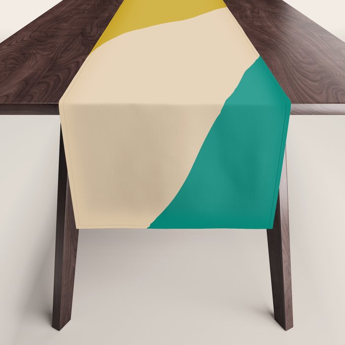Retro Organic Forms Contemporary Modern Abstract Pattern in Mid Mod Colors Table Runner Gallery Image 1