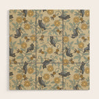 Tudor Owls in Grey Wood Wall Art Gallery Image 1