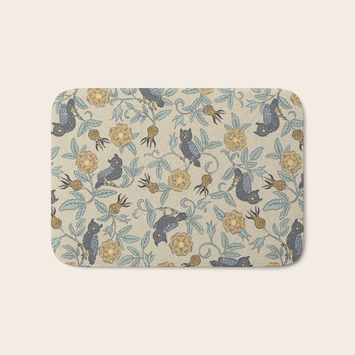 Tudor Owls in Grey Bath Mat Gallery Image 1