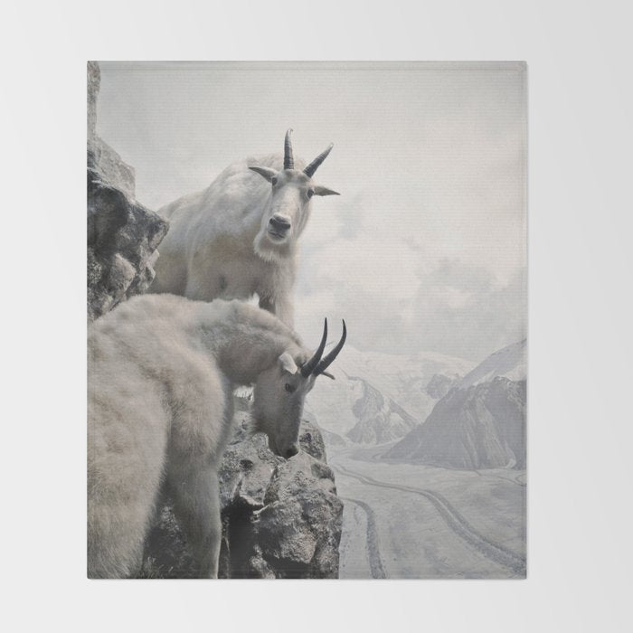 Hi, we are the mountain goats Throw Blanket Gallery Image 2