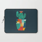 Blooming cactus in cracked pot Laptop Sleeve Gallery Image 1