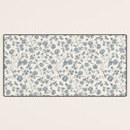 Florals and Pomegranates - Blue Navy Desk Mat Gallery Image 3