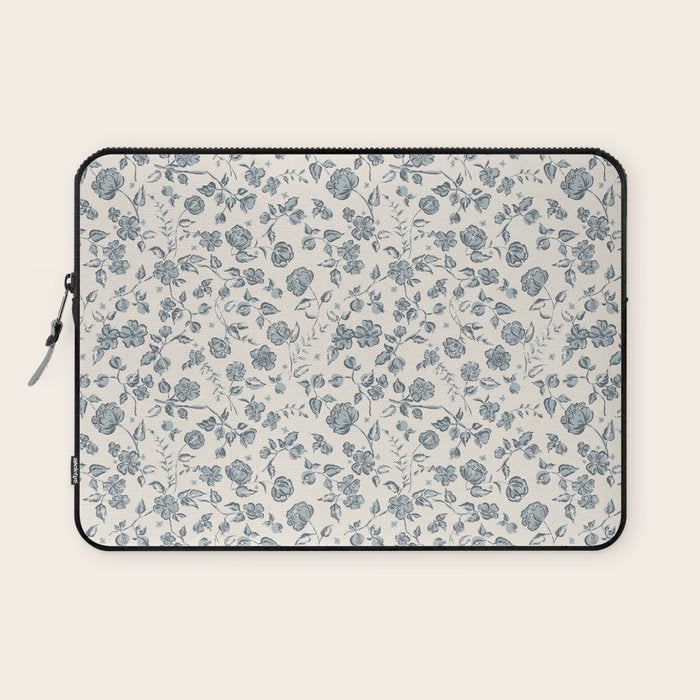 Florals and Pomegranates - Blue Navy Laptop Sleeve Gallery Image 1