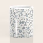 Florals and Pomegranates - Blue Navy Coffee Mug Gallery Image 4