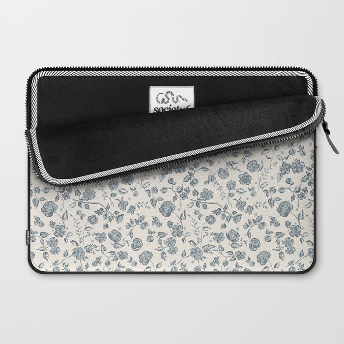 Florals and Pomegranates - Blue Navy Laptop Sleeve Gallery Image 2
