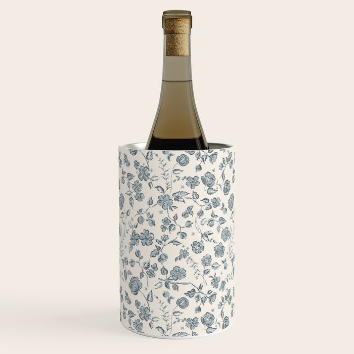 Florals and Pomegranates - Blue Navy Wine Chiller Gallery Image 2