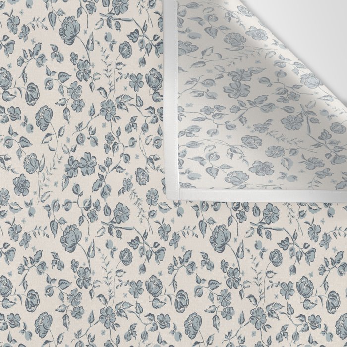 Florals and Pomegranates - Blue Navy Wall Tapestry Gallery Image 3