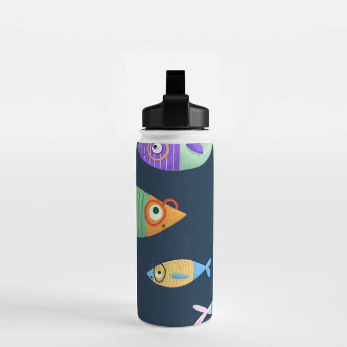 Multicolor fishes - blue Water Bottle Gallery Image 2