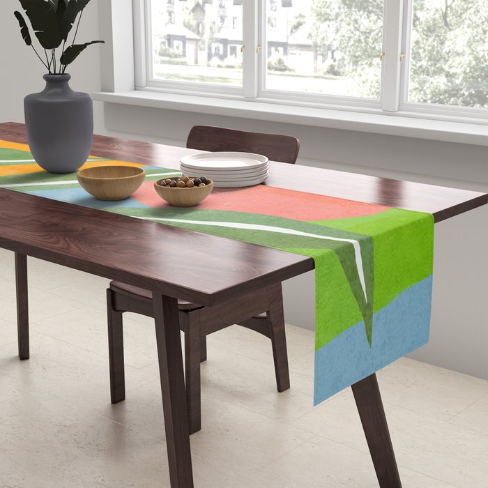 Minimal Modern Abstract Leaves 14 Table Runner Gallery Image 2