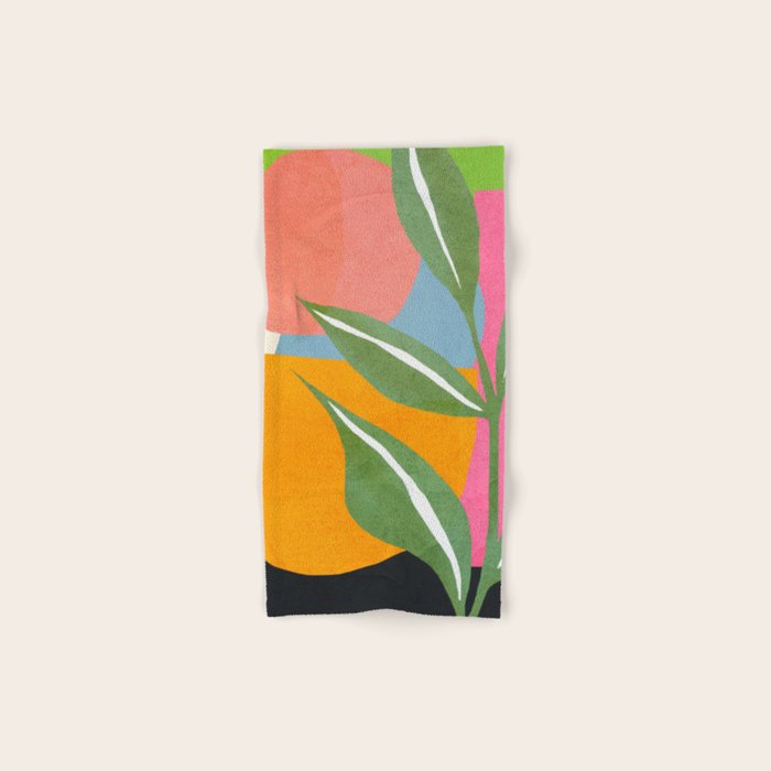 Minimal Modern Abstract Leaves 14 Bath Towel Gallery Image 1
