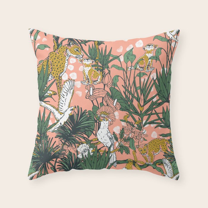 ANIMALS IN THE RAINFOREST I Throw Pillow Gallery Image 6