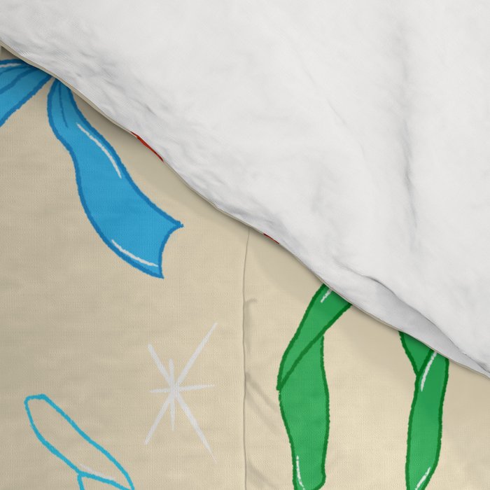 Festive Coquette Bow Pattern on Cream Comforter Gallery Image 4