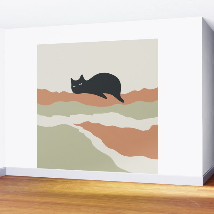 Magic meow 3 lazy cat Wall Mural Gallery Image 2