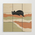 Magic meow 3 lazy cat Wood Wall Art Gallery Image 1