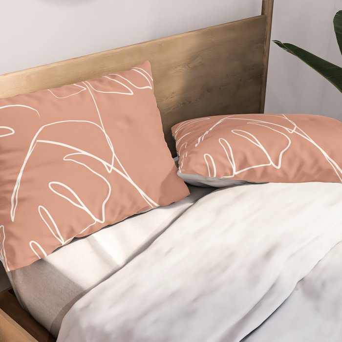 Monstera minimal - earth Pillow Sham Gallery Image 2