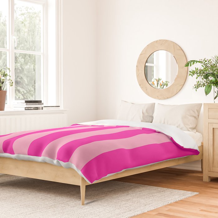 Pink Stripes Preppy Modern Duvet Cover Gallery Image 2