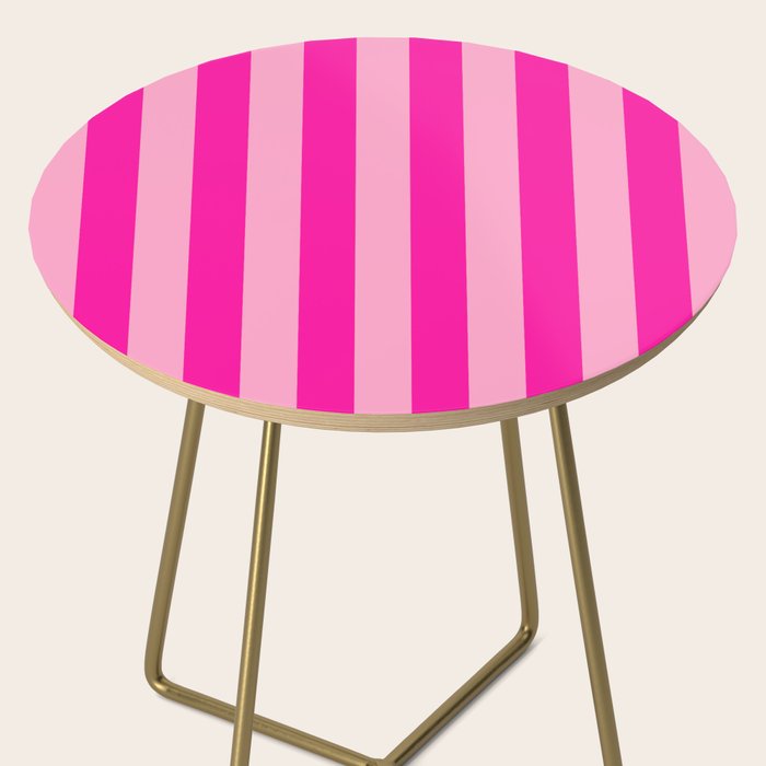 Pink Stripes Preppy Modern Side Table Gallery Image 2