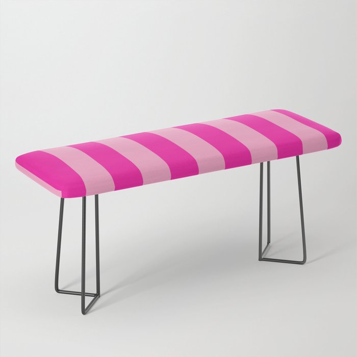 Pink Stripes Preppy Modern Bench Gallery Image 1