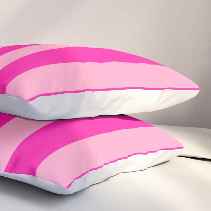 Pink Stripes Preppy Modern Pillow Sham Gallery Image 3