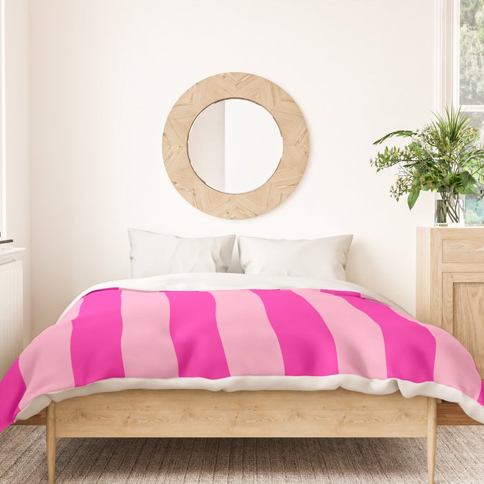 Pink Stripes Preppy Modern Duvet Cover Gallery Image 3
