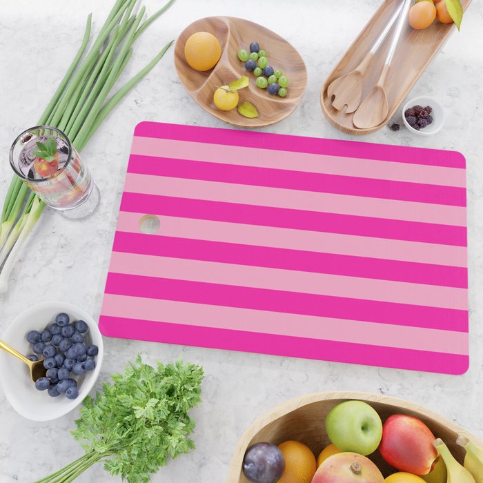 Pink Stripes Preppy Modern Cutting Board Gallery Image 2