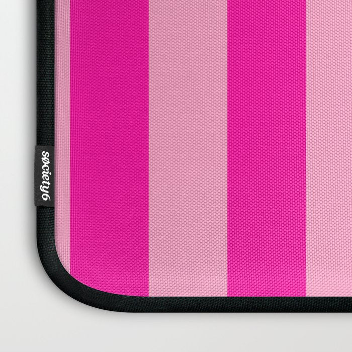 Pink Stripes Preppy Modern Laptop Sleeve Gallery Image 3