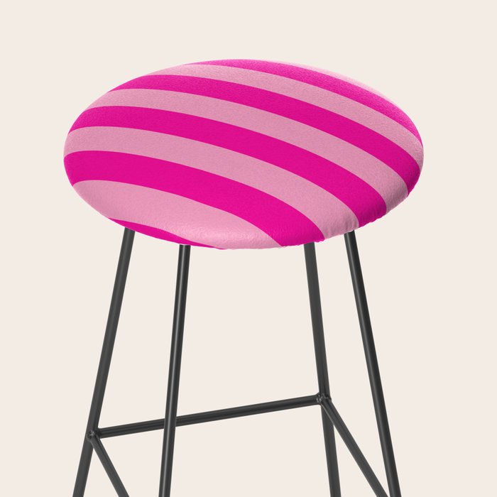 Pink Stripes Preppy Modern Stool Gallery Image 2