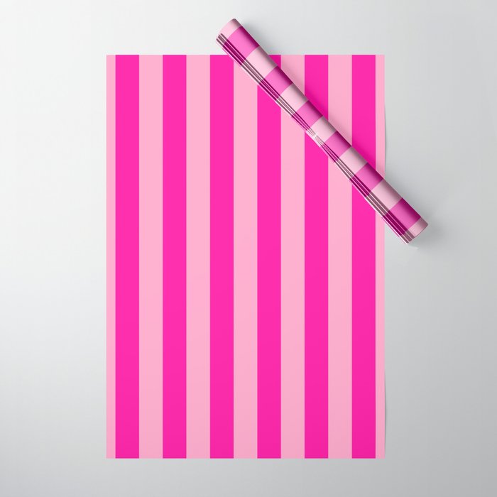 Pink Stripes Preppy Modern Wrapping Paper Gallery Image 1